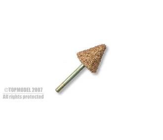 MEULE CONIQUE DIAM 16mm AXE 3mm GRAIN FIN - FLASH RC