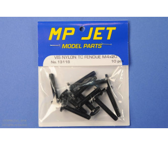 M4x20 TC SLIT NYLON SCREW 10pcs (NEGRO)