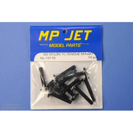 M4x20 TC SLIT NYLON SCREW 10pcs (NEGRO)