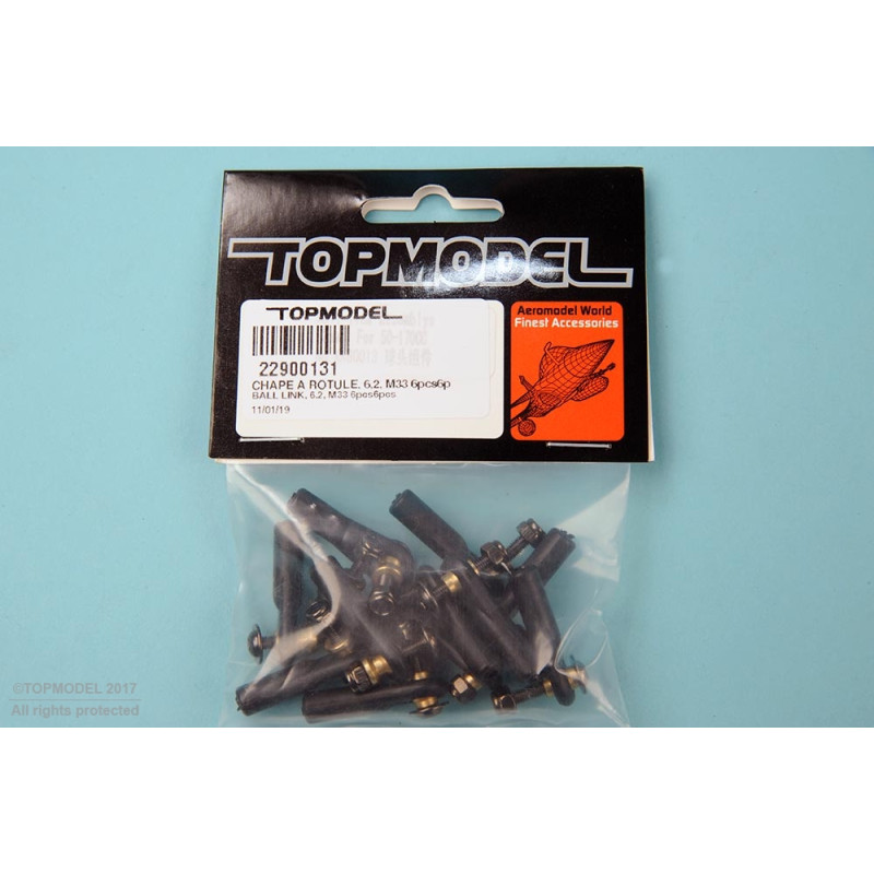 CHAPE A ROTULE, Ø6,2, M3/3 6pcs+6pcs - FLASH RC