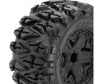 Pneumatici TERRAMAX montati su cerchi neri 140/73 Hex.12mm