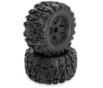 TERRAMAX-Reifen mit Kleber auf schwarzer Felge 140/73 Hex.12mm 2