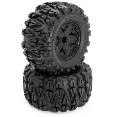 TERRAMAX black rim mounted tires 140/73 Hex.12mm