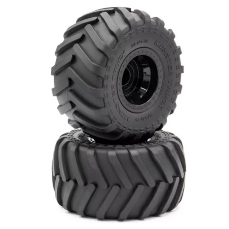 Pneumatici MONSTER TRUCK incollati su cerchi neri 6" -141-7 Hex.12mm