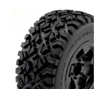 pneus OPTIMO Short Course montes colles sur jantes noires Hex.12mm