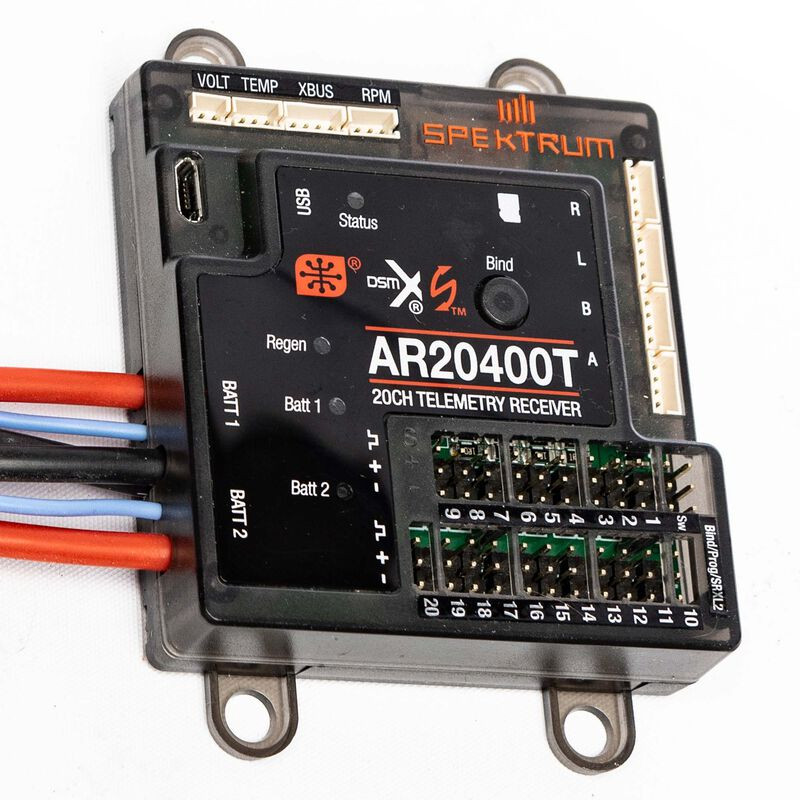 DSM2/DSMX 2.4Ghz SPEKTRUM - Spektrum AR20400T DSMX 20 canali ricevitore PowerSafe, Telemetria - FLASH RC