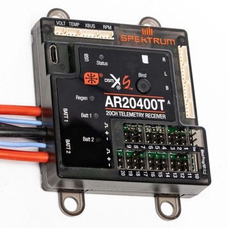 DSM2/DSMX 2.4Ghz SPEKTRUM - Spektrum AR20400T DSMX récepteur 20 voies PowerSafe, Telemetry - FLASH RC