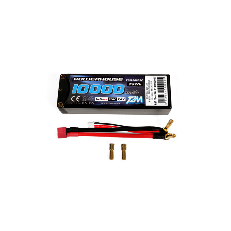 Akku LiPo 2S HV 7.6V 10000mAH 120C T2M