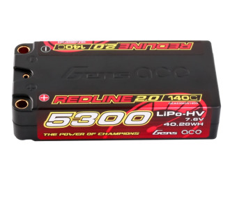 Batterie Gens Ace RedLine 2.0, Lipo Hv 2S shorty 5300mAh 140C prise 5mm - FLASH RC
