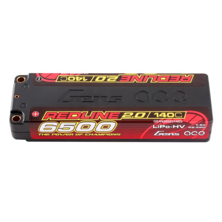 Batterie Gens Ace RedLine 2.0, Lipo Hv 2S 6500mAh 140C prise 5mm - FLASH RC