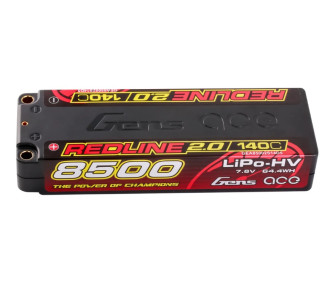 Batterie Gens Ace RedLine 2.0, Lipo Hv 2S 8500mAh 140C prise 5mm - FLASH RC