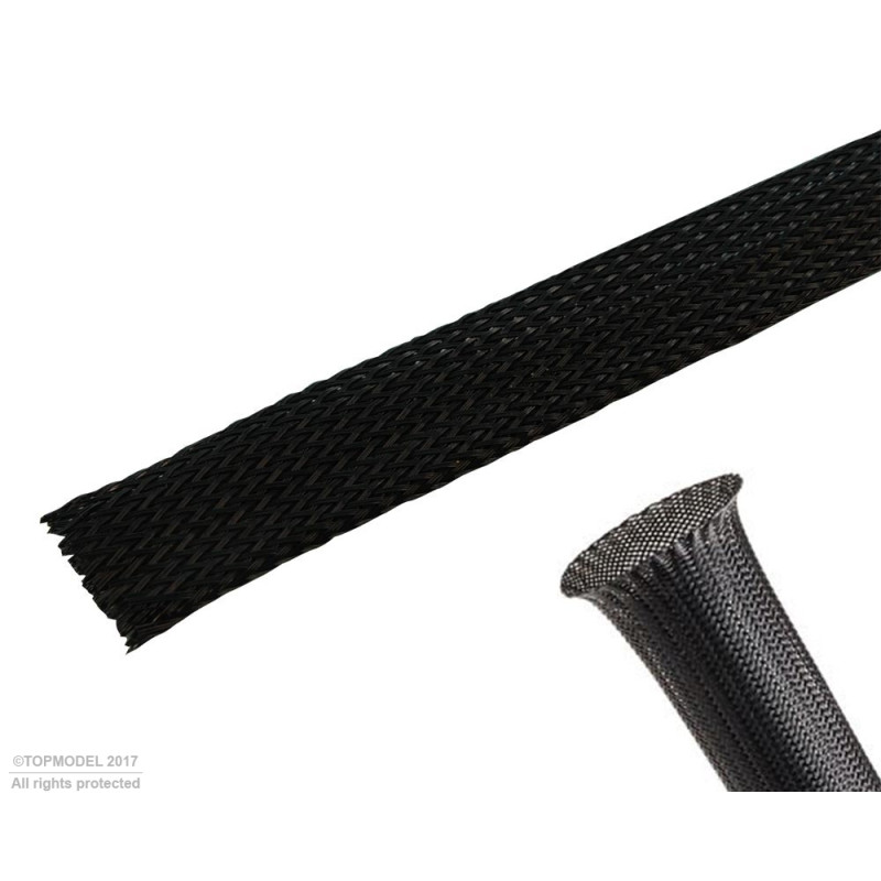 GEZOGENES SCHUTZHÜLLE EXTENSIBLE 6mm SCHWARZ 1m