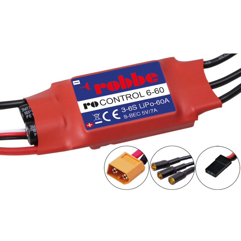 Brushless - Controleur Brushless Robbe RO-Control6 60A 2-6S BEC 5V/5A - FLASH RC