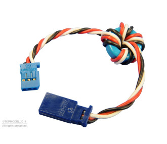 RALLONGE TORSADEE AVEC FERRITE FUTABA 15cm - FLASH RC