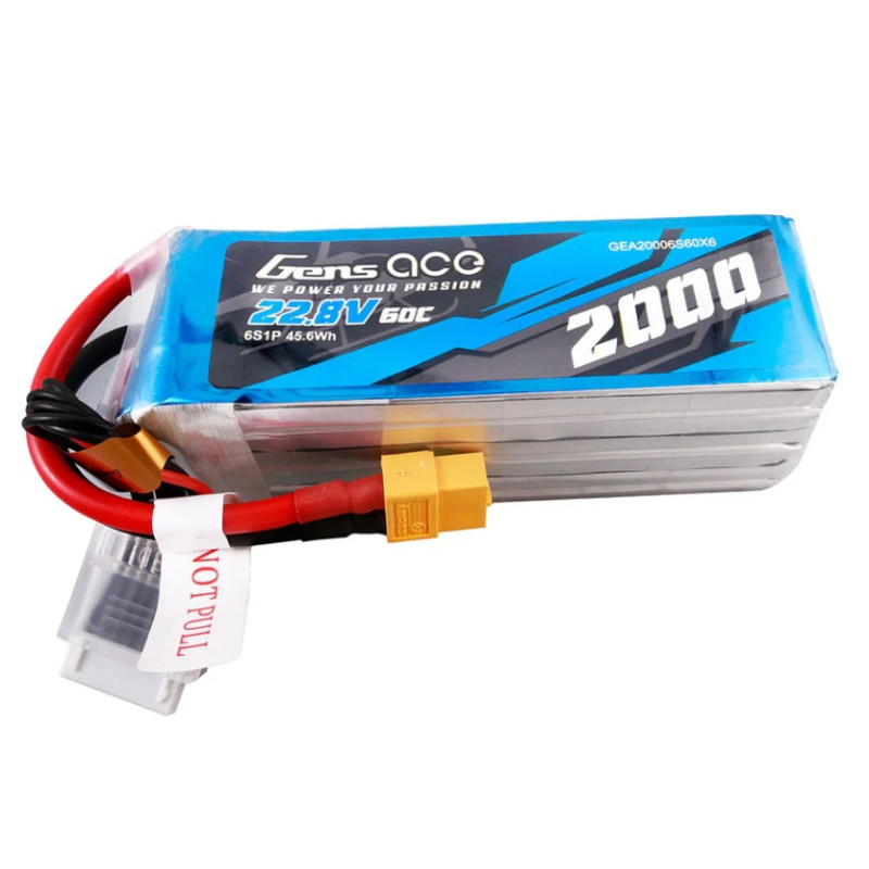 Gens ace lipo 6S 22.2V 2000mAh 60C xt60 socket battery