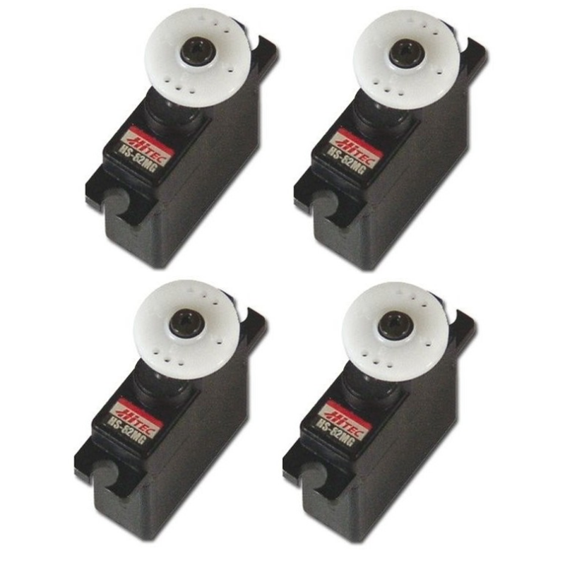 Pack de 4 x Servo mini Hitec HS-82MG (19g, 3.3kg.cm, 0.12s/60°) - FLASH RC