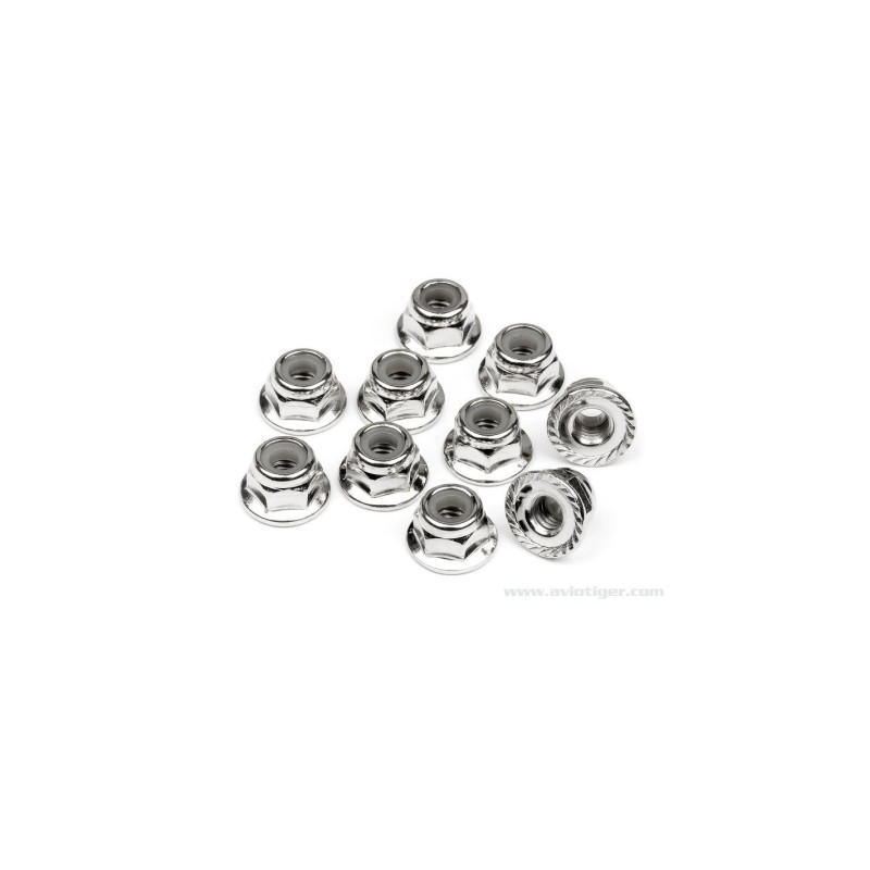 NYLSTOP NUT SILVER SHOULDER M4