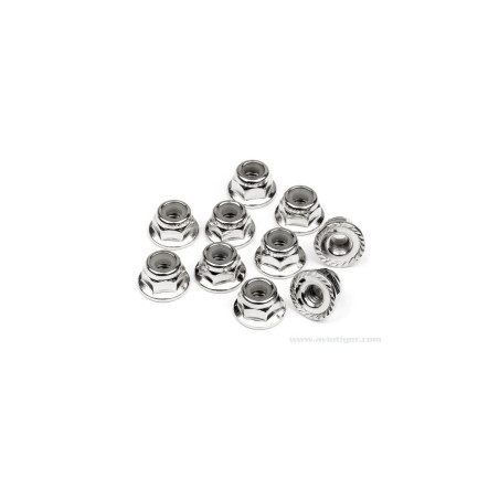 NYLSTOP NUT SILVER SHOULDER M4