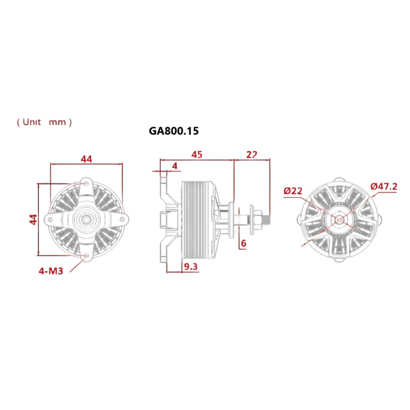 Motor Dualsky GA800.15 MKII (172g, 810kv, 770W)