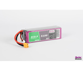 Antriebsbatterien RC-Flugzeuge - Lipo Akku Hacker TopFuel Eco-X F3A Competition MTAG 5S 18.5V 5100mAh 20C Stecker XT60 - FL