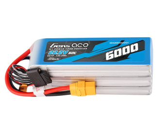 Batería Gens ace lipo 6S 22.2V 6000mAh 45C, toma EC5