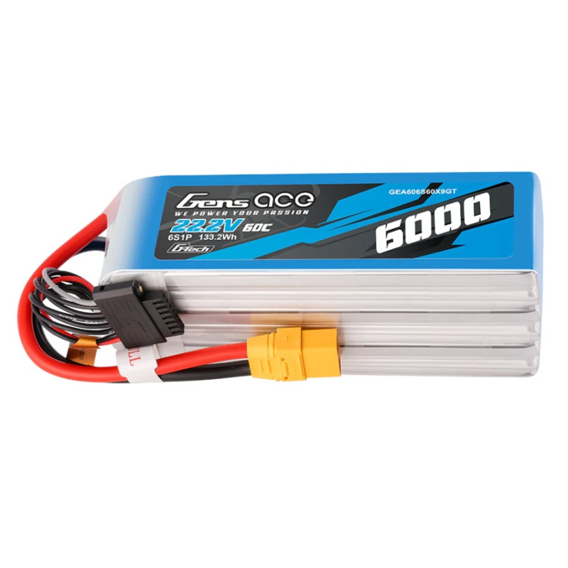 Batería Gens ace lipo 6S 22.2V 6000mAh 45C, toma EC5
