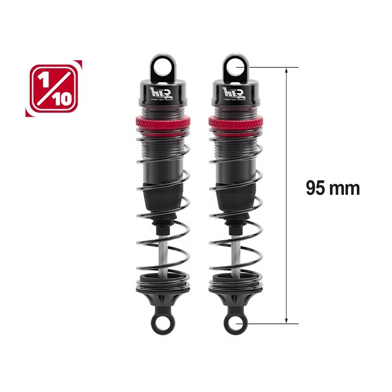 Amortisseurs 1/10 95mm BIG BORE 13mm +kit 3 ressorts (H/M/S) - FLASH RC