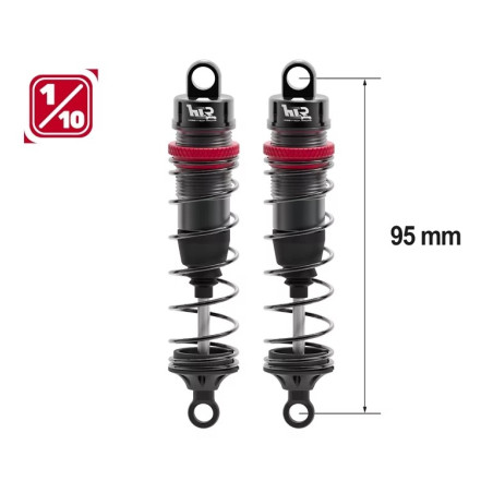 Amortisseurs 1/10 95mm BIG BORE 13mm +kit 3 ressorts (H/M/S) - FLASH RC