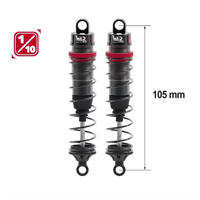 Amortisseurs 1/10 105mm BIG BORE 13mm +kit 3 ressorts (H/M/S) - FLASH RC