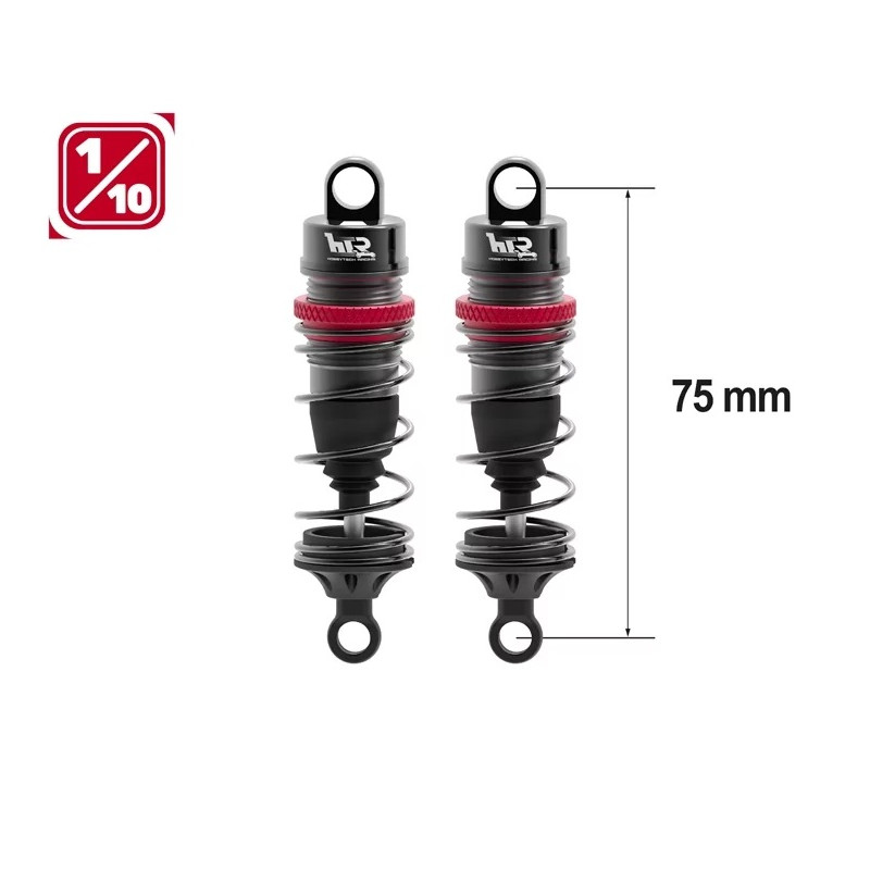 Shock absorbers 1/10 75mm BIG BORE 13mm +kit 3 springs (H/M/S)