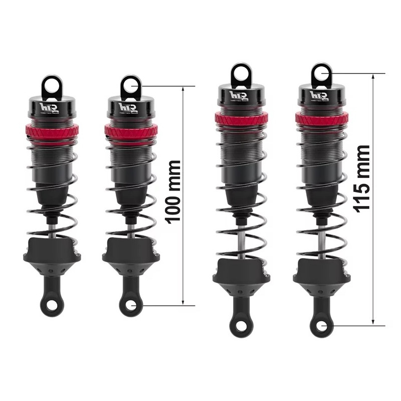 Kit de 4 amortisseurs Alu Big Bore pour Rogue +fixations - FLASH RC