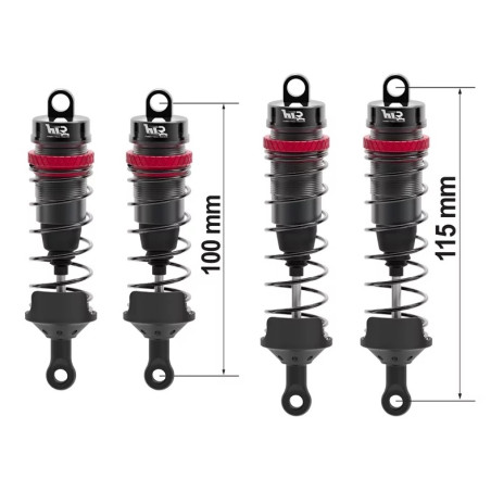 Alu Big Bore Stoßdämpfer 4er Set für Rogue +Befestigungen