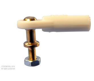 CHAPE A ROTULE V1, Ø5, M2,5/M2,5 LONGUE 2pcs - FLASH RC