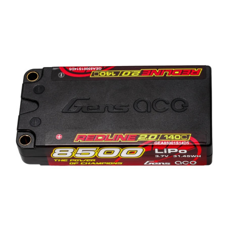 Batteria Gens Ace RedLine 2.0, Lipo Hv 1S shorty 8500mAh 140C presa 5 mm