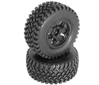 pneus SQUARE Short Course montes colles sur jantes noires Hex.12mm