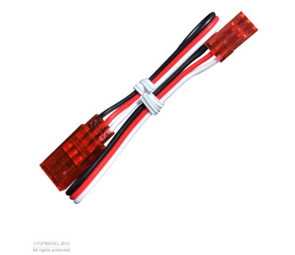 TOPMODEL RALLONGE SERVO JR/FUT 50cm ROUGE - FLASH RC