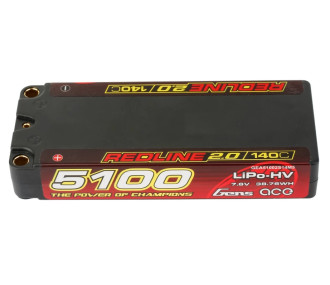 Batterie Gens Ace RedLine 2.0 Lipo Hv 2S MID 5100mAh 140C prise 5mm - FLASH RC