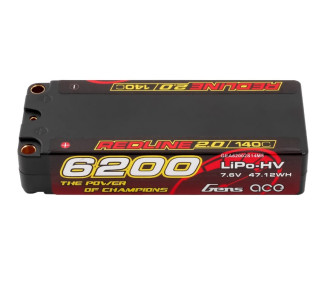 Batterie Gens Ace RedLine 2.0 Lipo Hv 2S MID 6200mAh 140C prise 5mm - FLASH RC