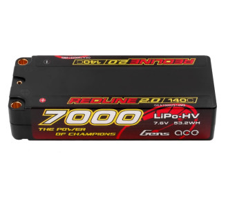 Batterie Gens Ace RedLine 2.0 Lipo Hv 2S MID 7000mAh 140C prise 5mm - FLASH RC
