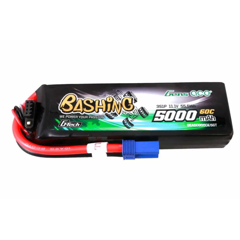 Batterie per auto e barche RC - Batteria Gens Ace Bashing-Series, Lipo 3S 11.1V 5000mAh 60C Socket EC5 - FLASH RC