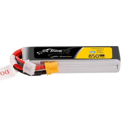 Batterie Tattu (format long) lipo 2S 7.6V 850mAh 95C prise XT30 - FLASH RC