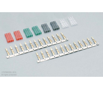 LOT DE 8 CONNECTEURS COULEUR SERVO JR A MONTER - FLASH RC