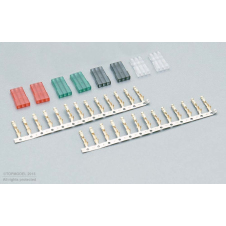 LOT DE 8 CONNECTEURS COULEUR SERVO JR A MONTER - FLASH RC