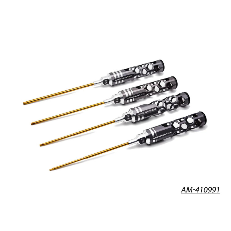 set clé allen1.5, 2.0, 2.5 & 3.0 X 120MM - 4-Teilig. Honeycomb 