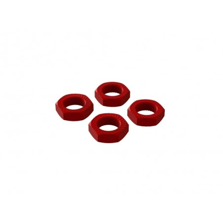 RC Car Parts - ARRMA Tuerca de Aluminio 17mm Rojo (4) - ARA310906 - FLASH RC