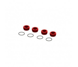 Ricambi per auto RC - Dado mozzo anteriore in alluminio ARRMA rosso (4) con O-Ring - ARA320467 - FLASH RC