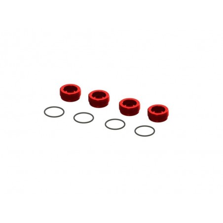 Ricambi per auto RC - Dado mozzo anteriore in alluminio ARRMA rosso (4) con O-Ring - ARA320467 - FLASH RC