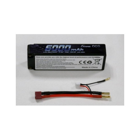Accu LIPO 70C 6000MAH 7.4V HARD CASE FICHE T