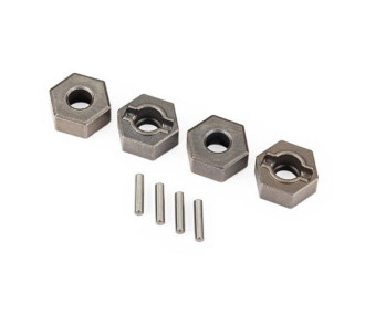 HEXAGONE DE ROUE 12 MM ACIER POUR AXE 6MM (X4) (POUR 9080) - FLASH RC