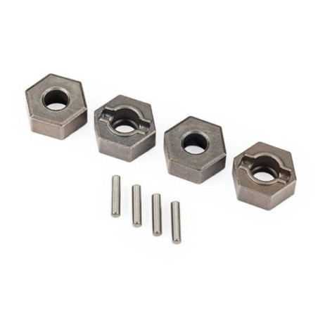 HEXAGONE DE ROUE 12 MM ACIER POUR AXE 6MM (X4) (POUR 9080) - FLASH RC